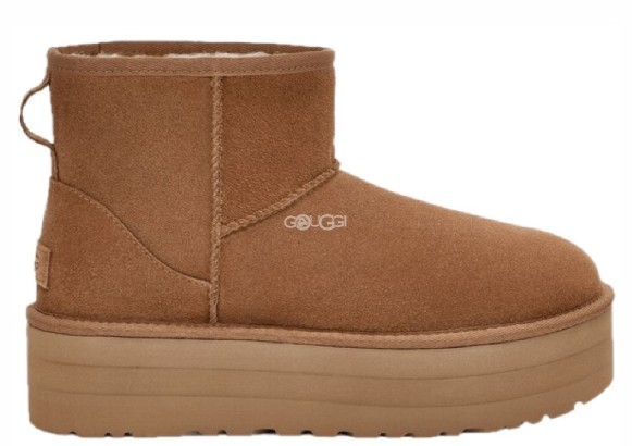 Женские мини угги на платформе UGG Classic Mini Platform Chestnut