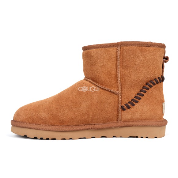 Мужские мини угги Men`s Ugg Classic Mini Deco Suede Boots Chestnut Dressinn