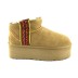 Женские мини угги на платформе UGG Classic Ultra Mini Braid Platform Chestnut 