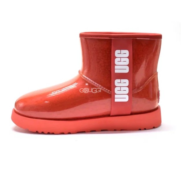 Женские прозрачные мини угги Ugg Mini Clear Red