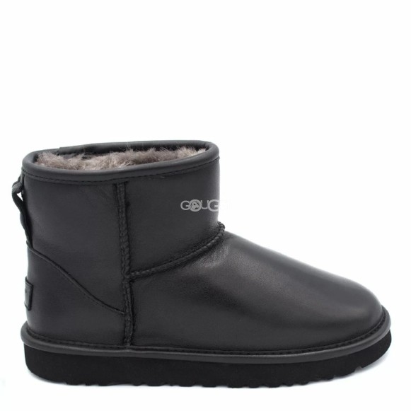 Мужские кожаные мини угги Ugg Mens Classic Mini Leather Black