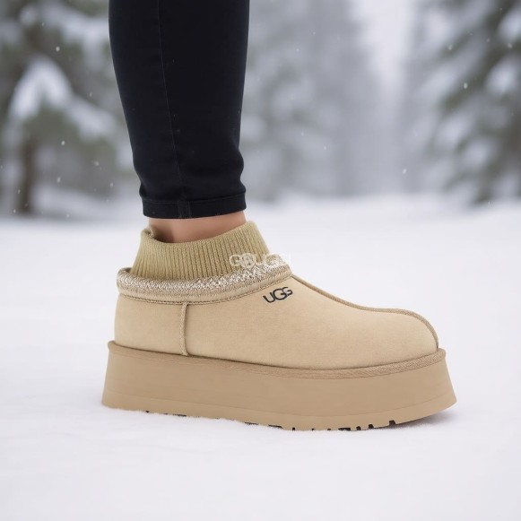 Женские угги на платформе Ugg Tazz Knit Mustard Seed