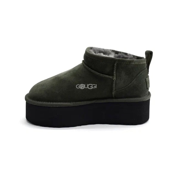 Женские ультра мини угги на платформе Ugg Classic Ultra Mini Platform Olive