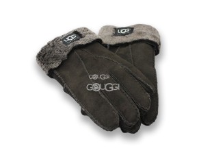 Меховые перчатки мужские UGG Grey Leather