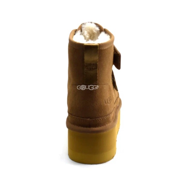 Женские короткие угги на платформе Ugg Classic Short Suede Platform Chestnut
