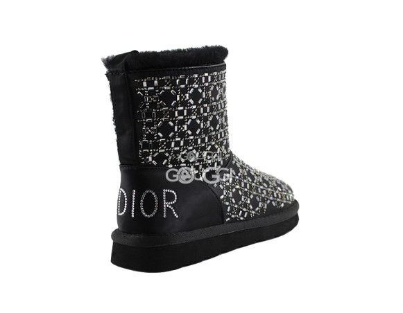 Женские мини угги UGG Christian Dior Boot Black