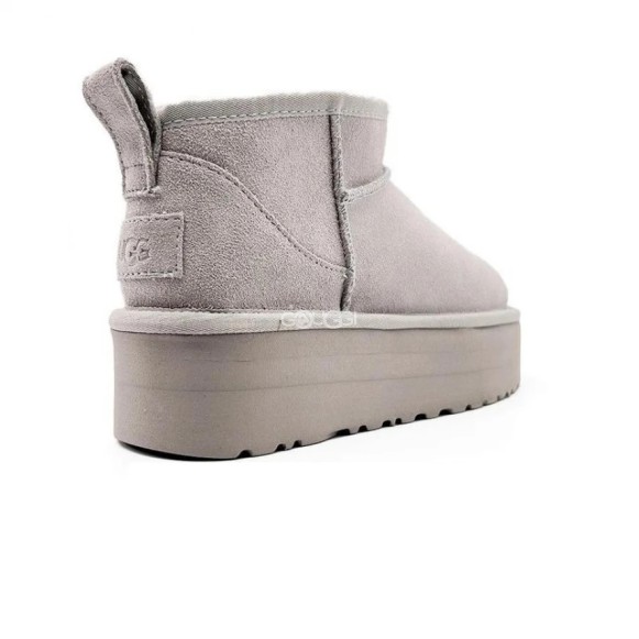 Женские мини угги на платформе Classic Ultra Mini Platform Grey Violet